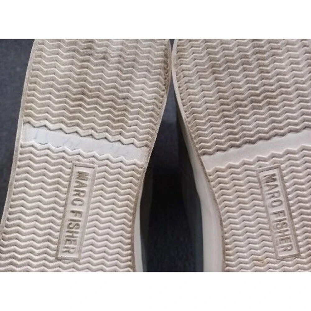 Marc Fisher Platform Sneaker Boots Women 10M Shearling Ankle Leather Lace Up